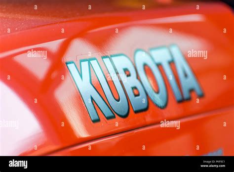 LUGO, ITALY - September 11, 2018: light enlightening KUBOTA logo on a tractor body Stock Photo ...