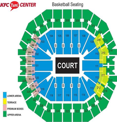 Seating Charts KFC Yum Center - Center Seating Chart