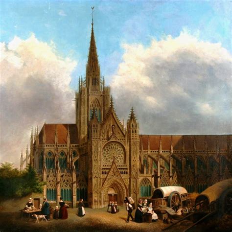 View of a Gothic Cathedral Painting by Hyppolyte Sebron Reproduction ...