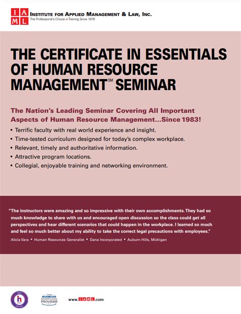 HR Management Training Certificate Seminars | IAML