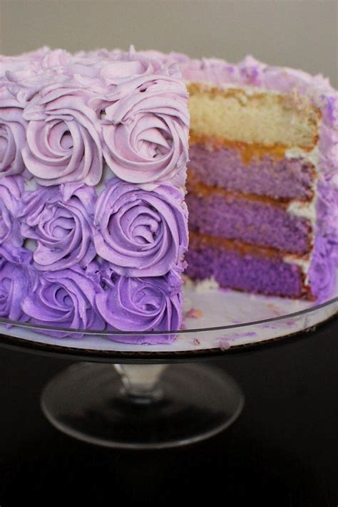 Ombré rose cake | Cake, Cake decorating, Purple cakes