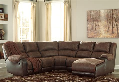 Signature Design by Ashley Nantahala Faux Leather Reclining Sectional ...