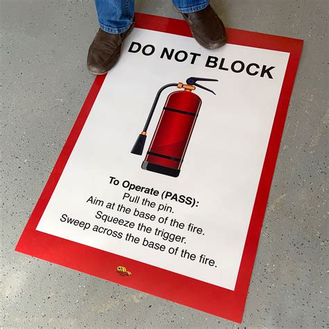 Do Not Block Fire Extinguisher Adhesive Floor Sign, SKU: SF-0509