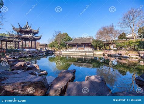 Jiangnan Landscape Architecture in Xixi Wetland Scenic Area, Hangzhou, China Editorial Photo ...