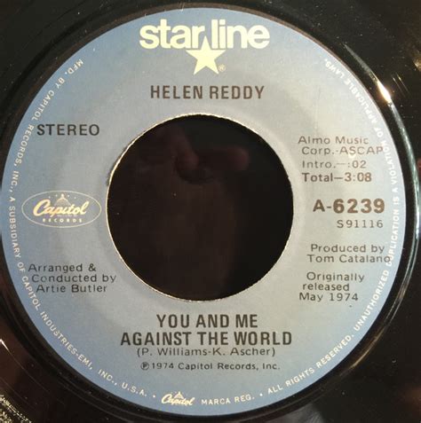 Helen Reddy - You And Me Against The World / Somewhere In The Night (1975, Vinyl) | Discogs