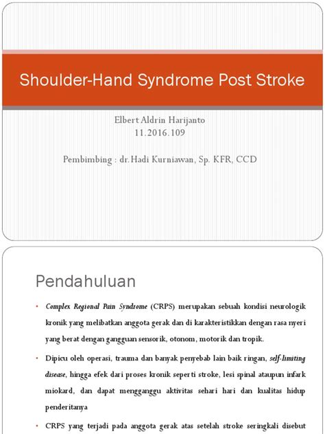 Shoulder-Hand Syndrome Post Stroke