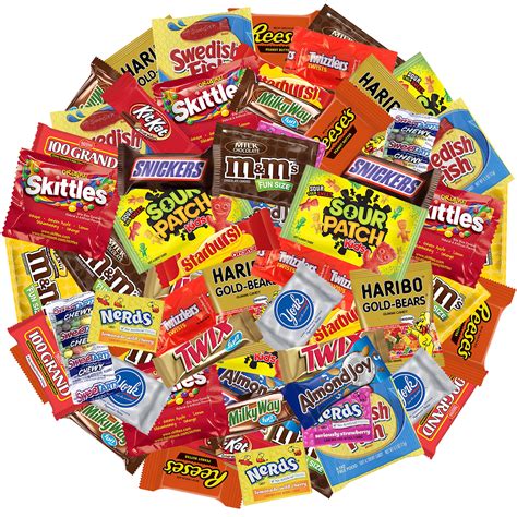 USA Candy and Chocolate Mix Variety Reeses, Snickers, York, Almond Joy, Kit Kat, 100 Grand, Twix ...