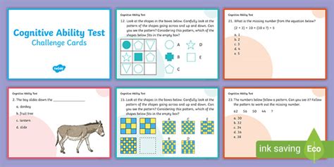 Cognitive Abilities Test (CAT) Challenge Cards