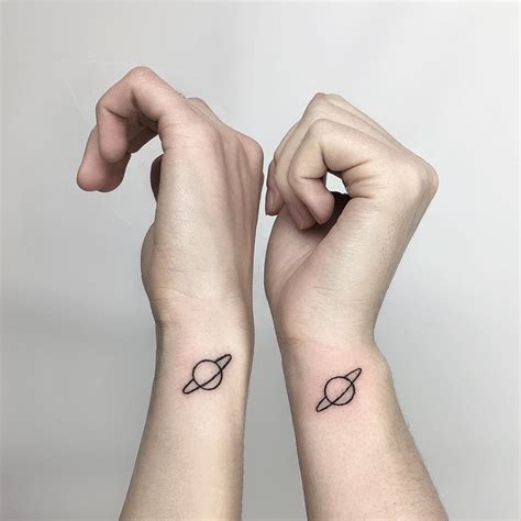 Matching minimal tattoos by Loz Thomas - Tattoogrid.net