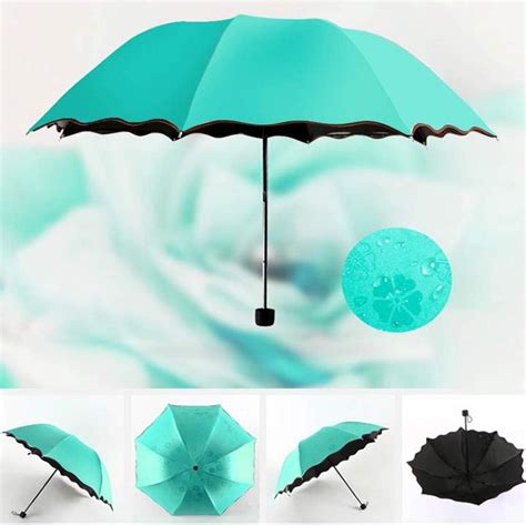 Green Windproof Vented Travel Umbrella-Sun Protection UV Umbrella Ergonomic Handle & Protective ...