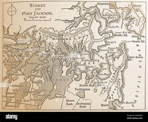 A late 19thcentury map of Sydney and Port Jackson regions Stock Photo - Alamy