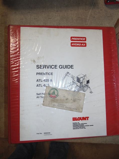 Prentice ATL-425 & ATL-625 Service Manual - Used Equipment Manuals