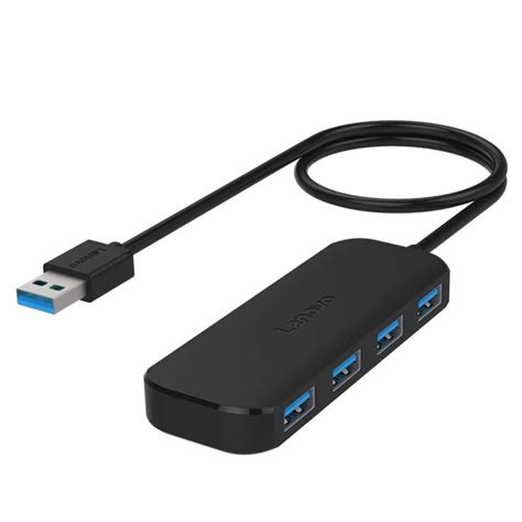 Amazon.com: Lenovo USB Hub, 4 Port USB 3.0 Hub, Portable Data Hub with 19 Inch Long Cable for ...