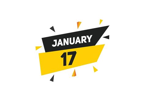 january 17 calendar reminder. 17th january daily calendar icon template ...