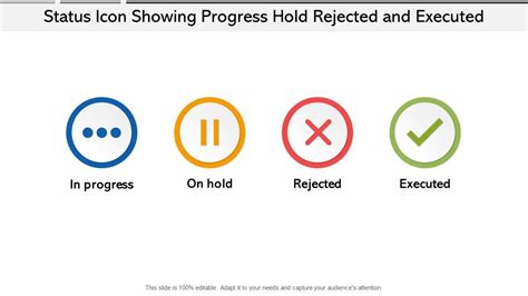 Icono de estado que muestra la retención de progreso rechazada y ejecutada | Imágenes de ...