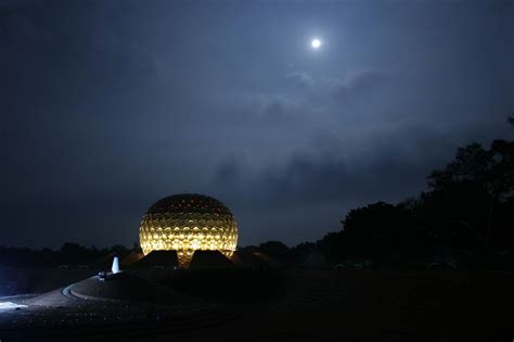 Matrimandir on a moonlit night Photo by Arvind Akki -- National ...