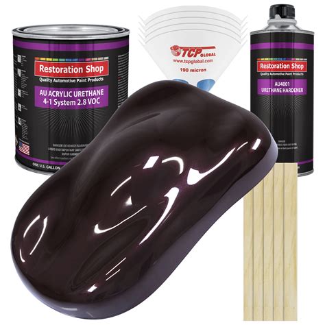 Restoration Shop Black Cherry Pearl Acrylic Urethane Auto Paint Complete Gallon Paint Kit ...