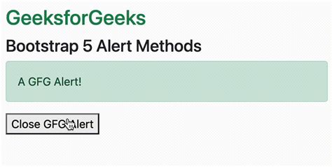 Bootstrap 5 Alerts JavaScript Behavior Methods - GeeksforGeeks