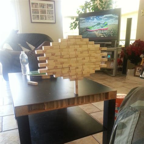 My Jenga tower. : r/pics