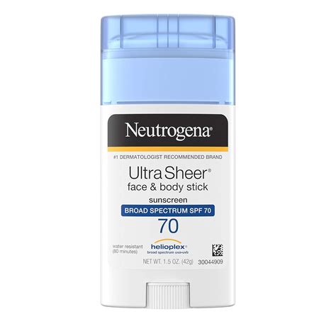 Neutrogena Sunscreen Ultra Sheer Stick SPF 70-0.181 Pounds Stick ...