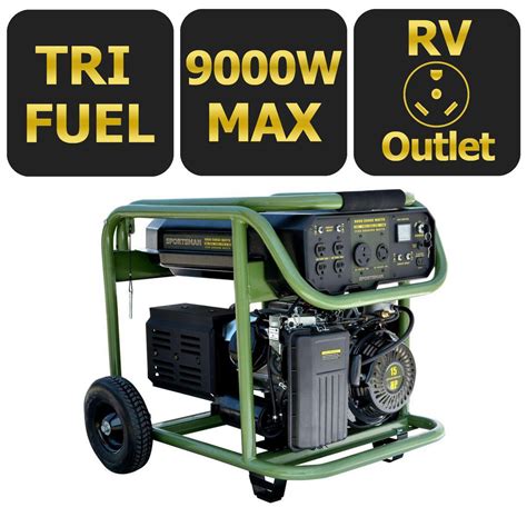 Sportsman 9,000-Watt Tri-Fuel Powered Electric Start Portable Generator ...