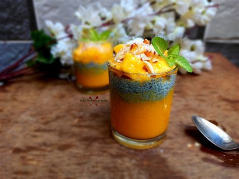 Mango Sabja pudding parfait | mango basil seeds pudding | mango sabja ...