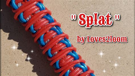 "Splat" Rainbow Loom Bracelet Tutorial (2 bars wide) - YouTube