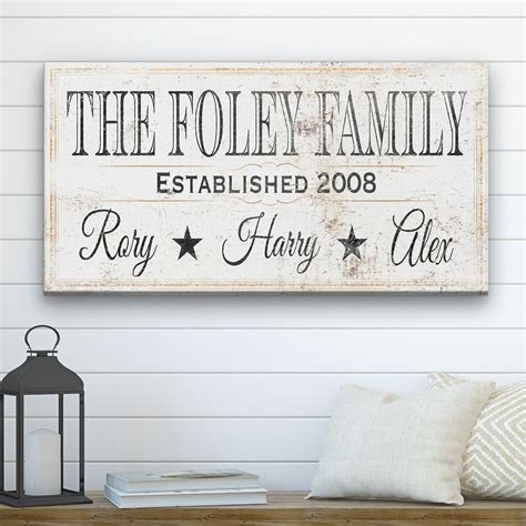 Personalized Family Name Established Date With Kids Names Sign Wall Ha ...