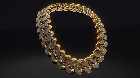 Large Gold Diamond Link Chain 3D Model - TurboSquid 1833251