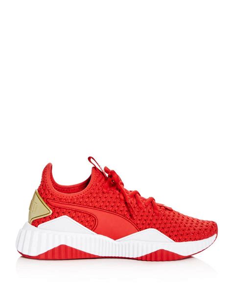 Lyst - PUMA Women's Defy Varsity Knit Lace Up Sneakers in Red