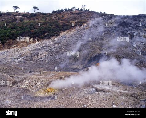 Solfatara volcano crater Campi Flegrei Pozzuoli Near Naples Campania ...