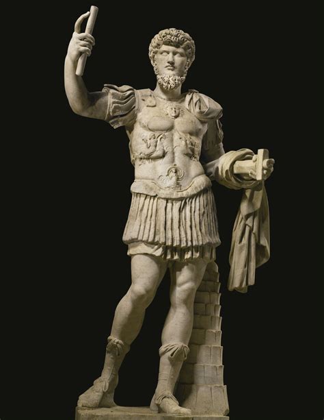 A Monumental Marble Figure of an Emperor, Roman Imperial, mid 1st Century A.D., restored in the ...