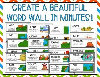 Landforms Posters and Word Wall - Appletastic Learning