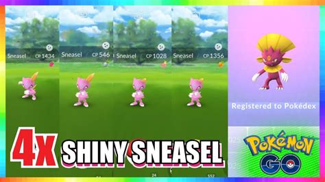 4x SHINY SNEASEL CAUGHT + POKEDEX SHINY WEAVILE in Pokemon Go! ( BEST ...