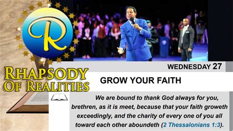 RHAPSODY OF REALITIES DEVOTIONAL, WEDNESDAY MAY 27, 2020. GROW YOUR FAITH. - YouTube