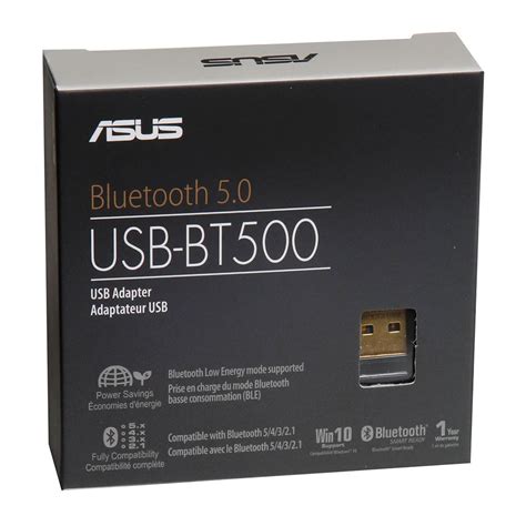 ASUS USB-BT500 Bluetooth 5.0 USB Adapter with Ultra Small Design, Backward compatible with ...