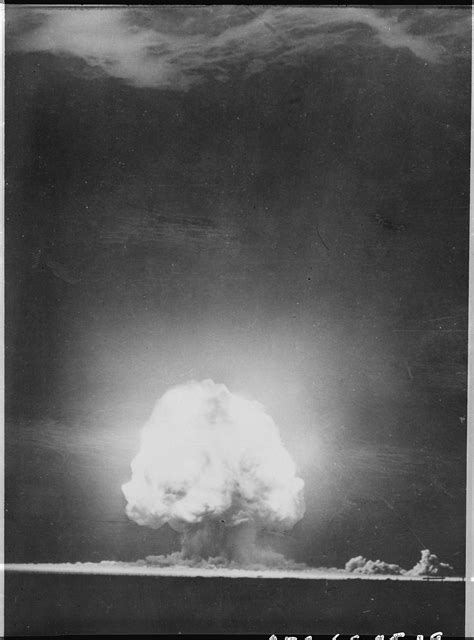 A photograph of the first atomic bomb to be tested, “Trinity,” which was detonated on July 16 ...