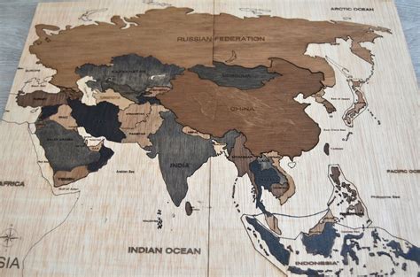 Asia Wooden Map Puzzle for Kids Asia Map Puzzle With - Etsy