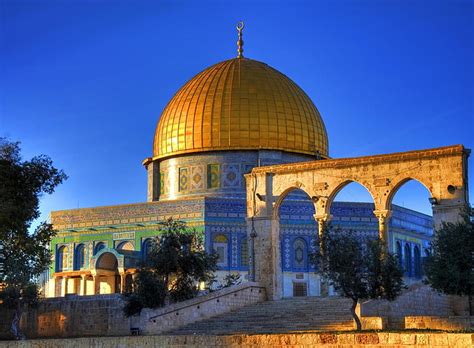 Online crop | HD wallpaper: Masjid E Aqsa, gold-colored dome building, Religious, muslim ...