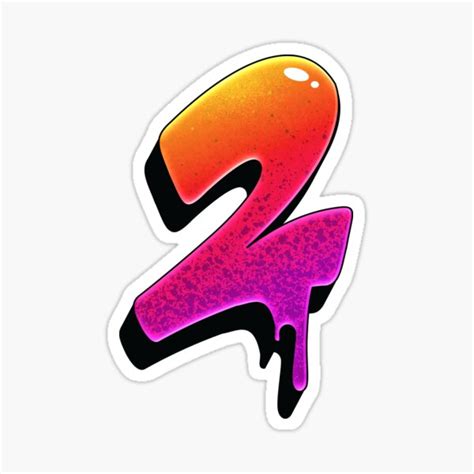 "Graffiti Number 2 Digit Colorful Paint Splash Style" Sticker for Sale by ToTheNextLetter ...