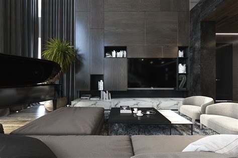8 Living Room Interior Designs and Layout with Dramatic Dark Shades | Modern interiors, Modular ...