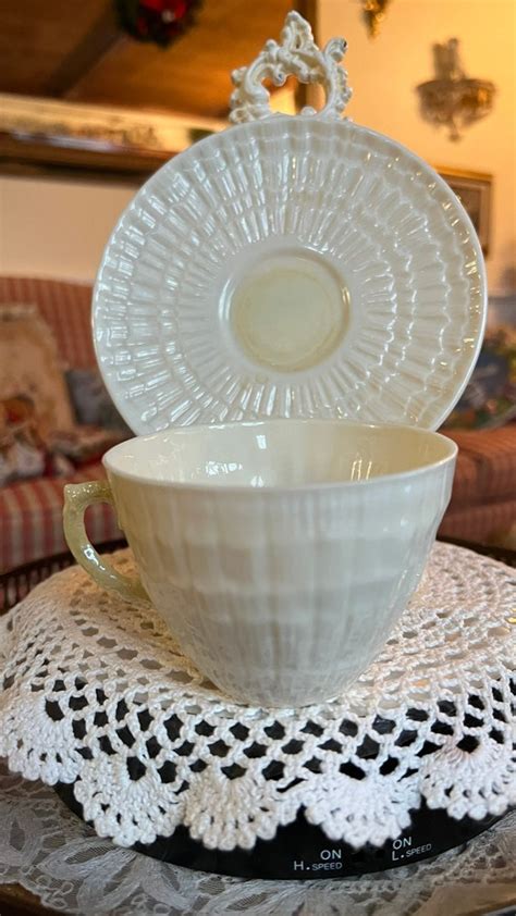 Ireland Belleek China Vintage Shell Teacup and Saucer | Etsy