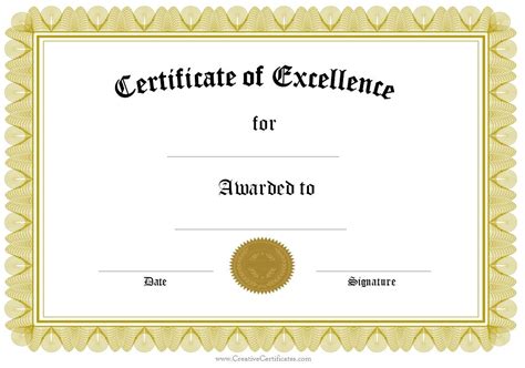 Award template, Certificate of achievement template, Free certificate templates