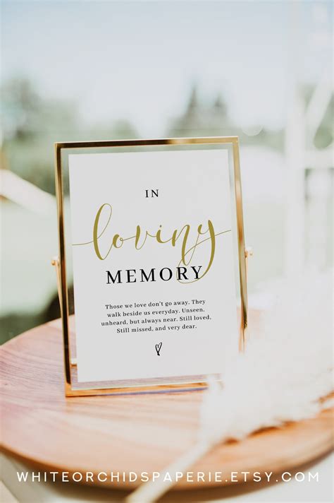 In Loving Memory Sign Printable in Loving Memory Sign - Etsy