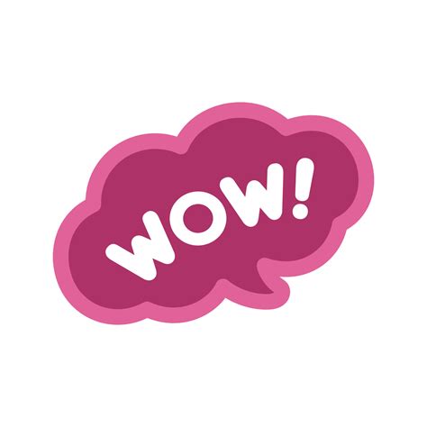 WOW speech bubble icon. Cute black text lettering vector illustration. 21846751 Vector Art at ...