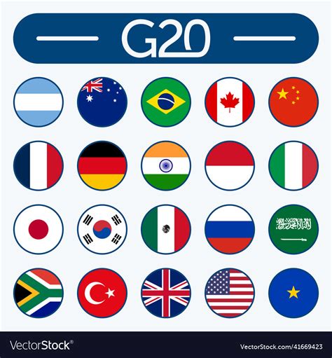 G20 member flag design Royalty Free Vector Image