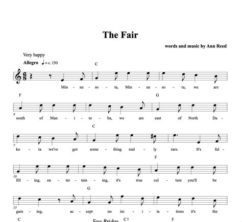 "The Fair" Melody line and guitar chords — Ann Reed