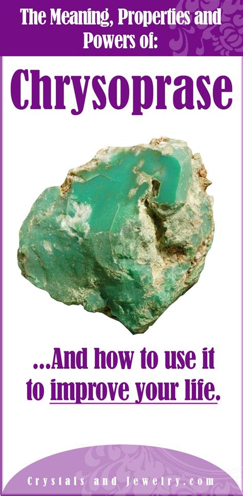 Chrysoprase Meaning | Chrysoprase, Gemstone healing, Crystals and gemstones