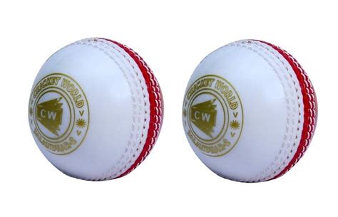 CW SPIN White Red Cricket Ball Water Proof Synthetic Cricket Ball ...