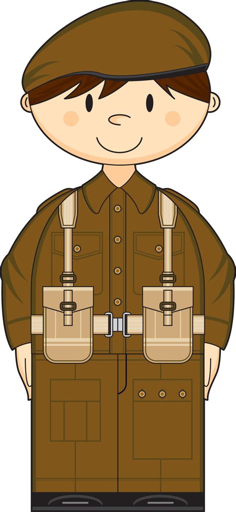 Cartoon WW1 Army Soldier Military History Illustration 22800759 Vector ...